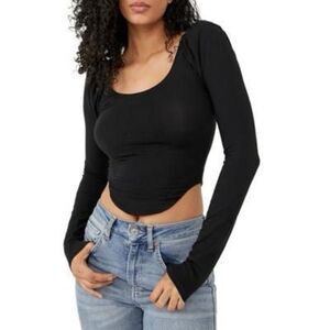 Free People Women S Willow Corset Crop Top Black Size Small